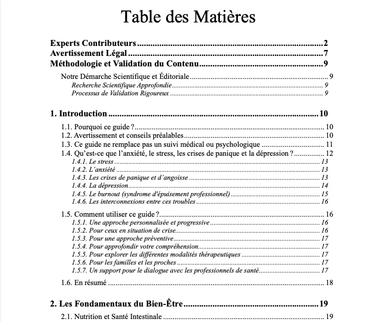 Aperçu du contenu du guide - Cliquez pour lire l'extrait